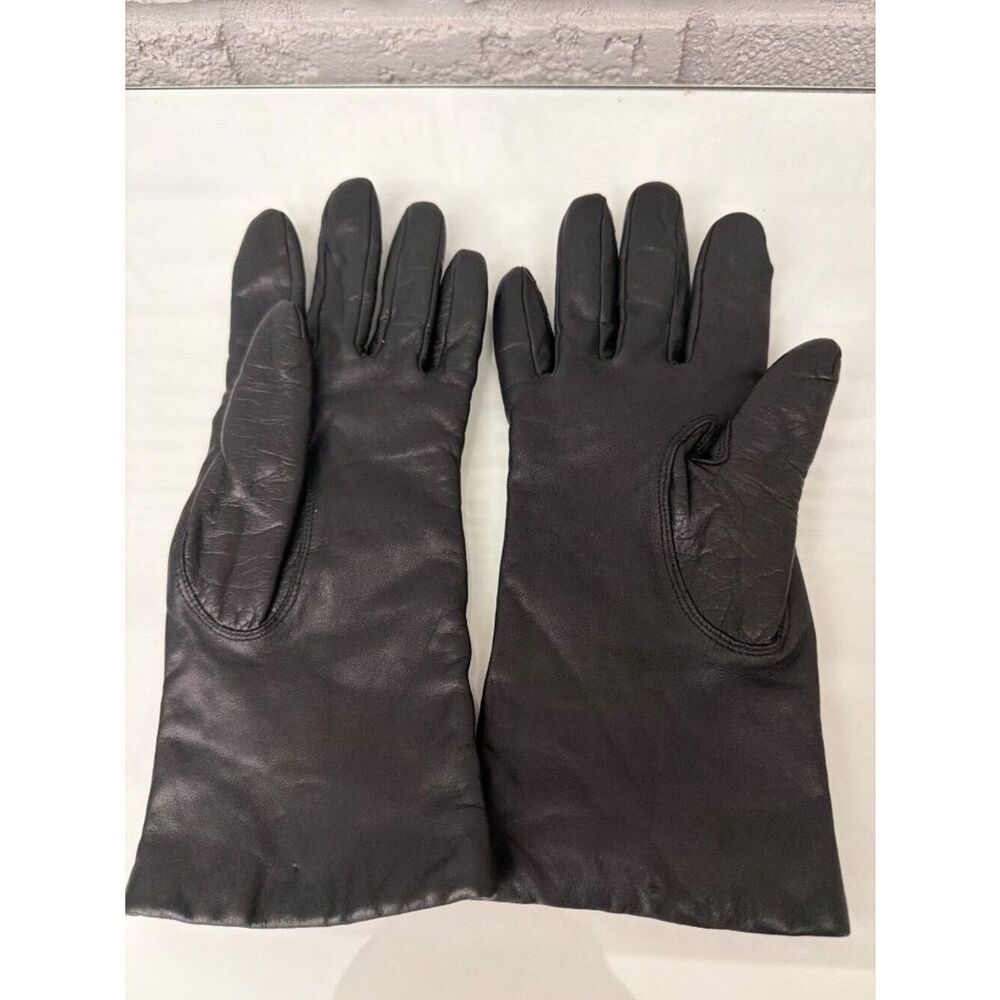 Fownes Women’s Black Leather Gloves Size 8
